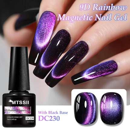 7ml 9D Rainbow Magnetic Gel Nail Polish Aurora Effect Nails Semi Permanent Soak Off UV LED Gel Varnish Nail Art Nail Supplies