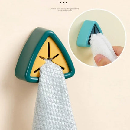 Towel Storage Rack Laundry Cloth Rag Hook Non-perforated Storage Rack Clip Sucker Wall Bathroom Kitchen Accessories