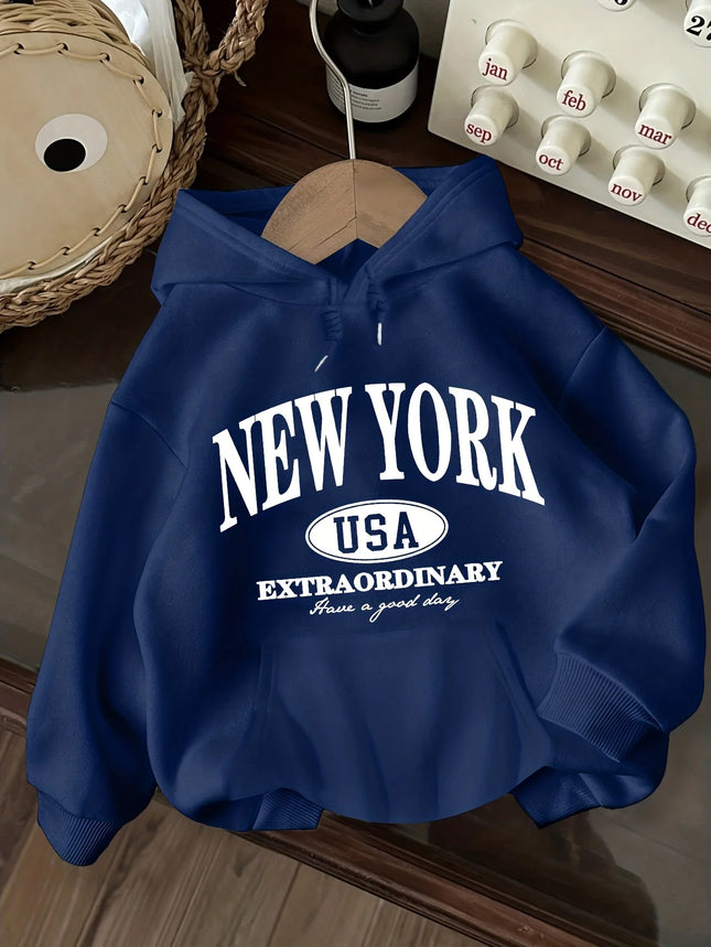 2026 New York USA Letter Print Casual Women'S Hoodie Fashion Harajuku Kawaii T-shirt Women's Y2K Clothing oversized hoodie