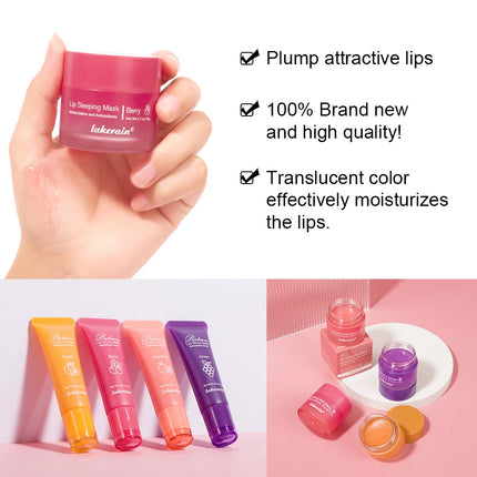 Lip Balm & Lip Mask Set Moisturizing Night Lips Care Multiple Colors Makeup Maintenance Lip Anti-Cracking Lip Oil Care Cosmetic