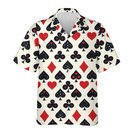 Summer Poker Casino Hawaiian Shirt Men Fashion 3d Printed Playing Card Button Down Shirt Women Lapel Short Sleeve Aloha Blouse