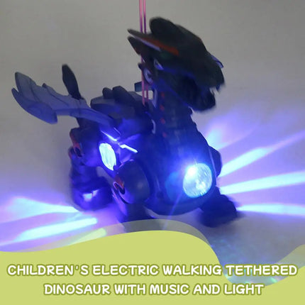 Simulation Fire Mechanical Dinoasur Water Spray Cool Light Electric Children Entertainment Puzzle Model Game Toys for Boys Gifts