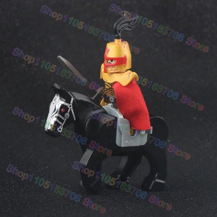 MOC Medieval Military Crusader Knight Building Blocks Castle Army Soldier Figure Horse Mount Shield Sword Accessories Bricks Toy