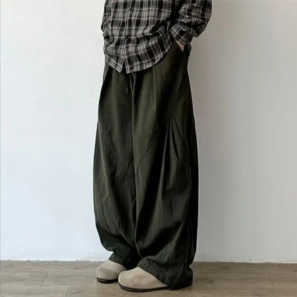 Harajuku Pants Man Baggy Pants Wide Leg Sweatpants Vintage Casual Straight Trousers Streetwear Cotton Japanese Summer