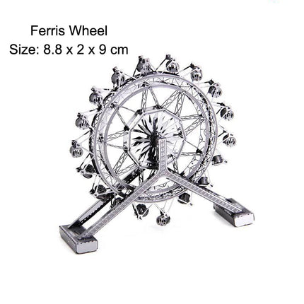 3D Metal Puzzle building Maya Pyramid Merry-Go-Round Drilling well model KITS Assemble Jigsaw DIY Puzzle Gift Toys For Children