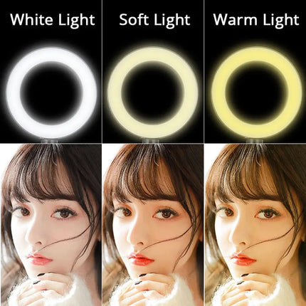 26cm 10inch Led Selfie Ring Light Round Ring Lamp with Phone Holder Photography Fill Lighting with Tripod for Youtube Live Video