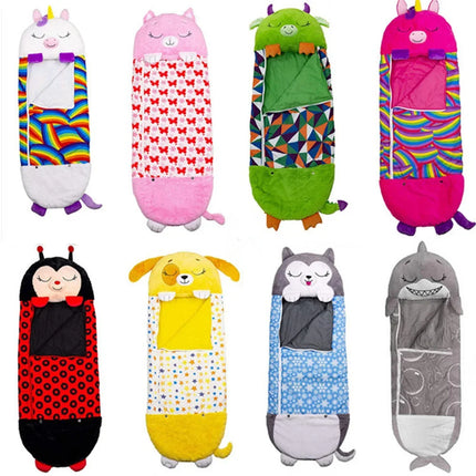 Children's Cartoon Sleeping Bag Kids Animal Soft Lazy Sleepsacks Baby Plush Doll Pillow Sleep Sack for Boys Girls Birthday Gift