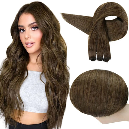 Full Shine Human Hair Weft Extensions Hair Bundles 100g Ombre Blonde Color Sew in Silky Straight Remy Skin Double Weft For Salon