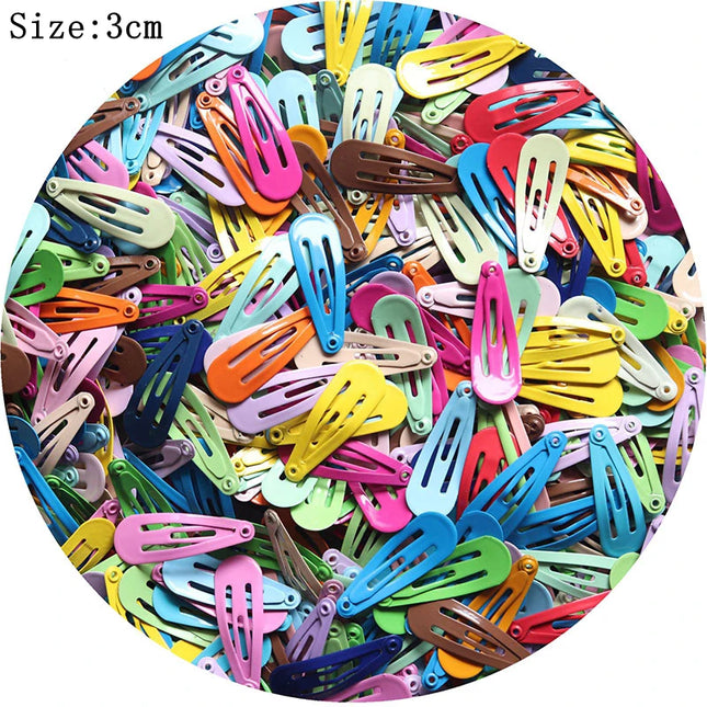 20/30/50Pcs Newborn Snap Hair Clips for Girls Hairpins Colorful Cartoon Metal Barrettes for Baby Children Styling Accessories