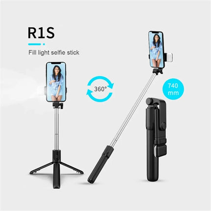 Bluetooth Selfie Stick Retractable 360 Rotation Portable Selfie Stick Multi-functional Mini Tripods with Wireless Remote Shutter