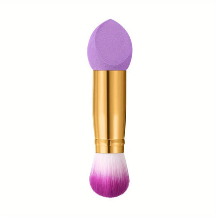 3 Pcs Double Ended Purple Makeup Sponge and Brush Set, Easy to Use, Portable Travel Set