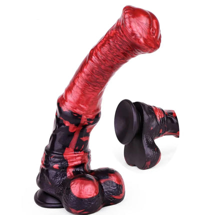 FAAK Fantasy Large Horse Dildo Sucker Silicone Multi Color Penis With Testis Sucker Female Masturbator Anal Plug For Women Men