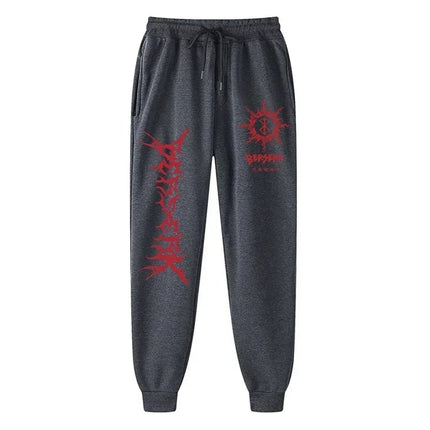 Men's Berserk Animated Printed Sportswear Pants Sports Jogging Pants Casual Polar Lining Pocket Pants