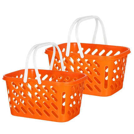 2pcs Shopping Basket Toys, Kids Grocery Basket with Handle for Kids Pretend Play Grocery Basket Toys