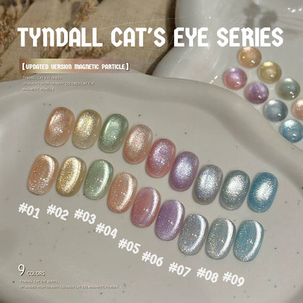 MIANEL 12ML 1-8PCS Lychee Green Lotus Ultra Sparkling Cat Eye Gel Polish High-Density Mirror Glass Bead 2025 Autumn New Arrival
