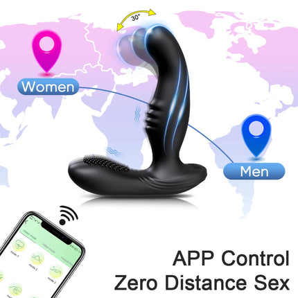 APP Control Male Prostate Massager Wiggle Anal Vibrator for Men Swing Butt Plug for Gay Perineum Stimulator Sex Toy for Couples