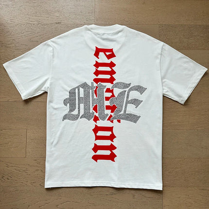 Fashion Brand MIXED EMOTION T-shirts Men Women Couple Streetwear Angel Print Summer Top Tee Round Neck Short Sleeve