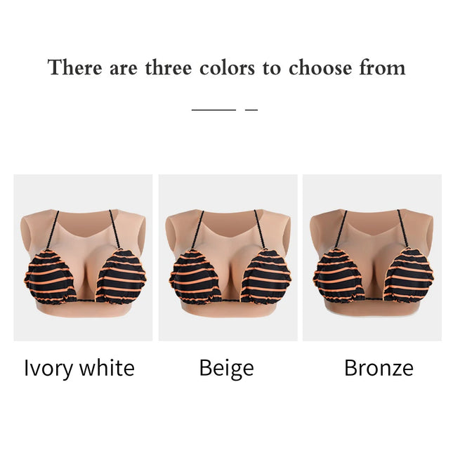 Low-neck silicone ultra-realistic fake breasts B/C/D/F/G cup sizes Breathable and comfortable Suitable for cross-d