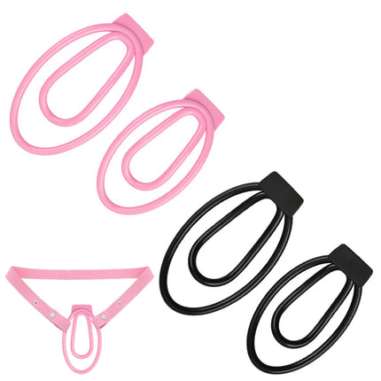 Male Penis Ring Mini Chastity Cage Auxiliary Belt Set Elastic Belt Adjustable Underwear Rope Scrotum Ring Sex Toy