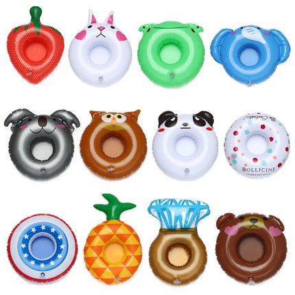 Inflatable Drink Holder Cup Coasters Swimming Pool Drink Float Bar Coasters Party Decoration Kids Float Toys For Beverage Bottle