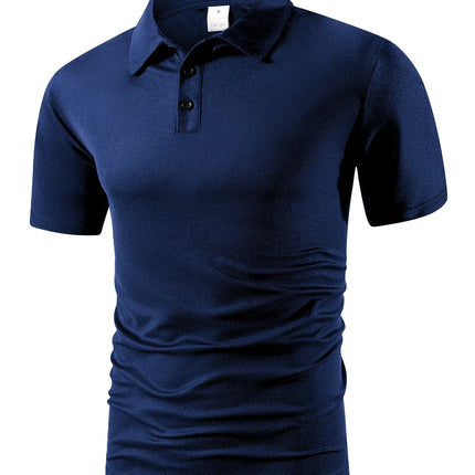 Summer Men's Short Sleeve Polo Shirt Solid Color Button Tshirts Lightweight Lapel Streetwear Men Breathable Basic Polo Shirt