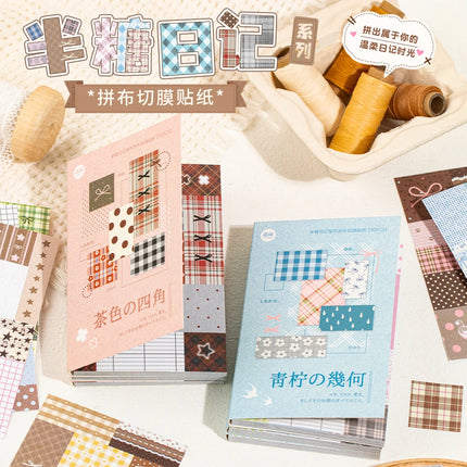 20/30 Sheets Patchwork Style Cut Film Sticker Book Japanese Stationery Stickers Journal Handbook Scrapbooking Aesthetic Sticker