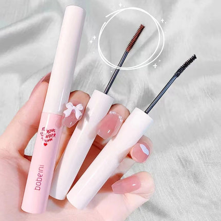 Ultra-Fine Brush Mascara Makeup Silk Fiber Lengthens Eyelashes Waterproof Fast Dry Matte Brown Black Curling Mascara Comestics