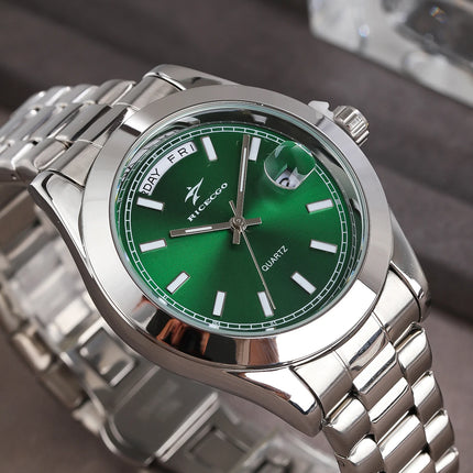 Fashion Watch Casual Clock for Men Business Daily Stainless Steel Quartz Wristwatch Clock Watch for Couples Father Gift