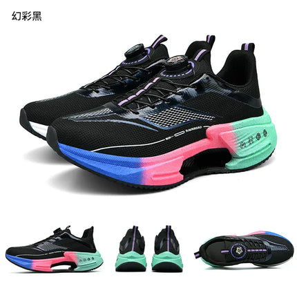 Family carbon plate running shoes for Boys Big Boys Student rotating button Technology TPU+ Popcorn high pop sneakers for girls