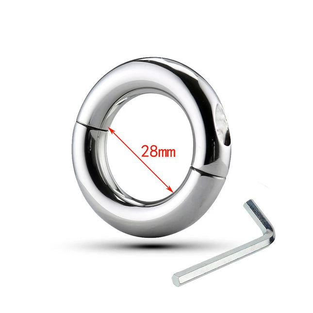 1Pc Heavy Metal Chastity Device Male Scrotum Testis Restraint Ball Stretcher Penis Rings Sex Toy for Men Gay Delay Ejaculation
