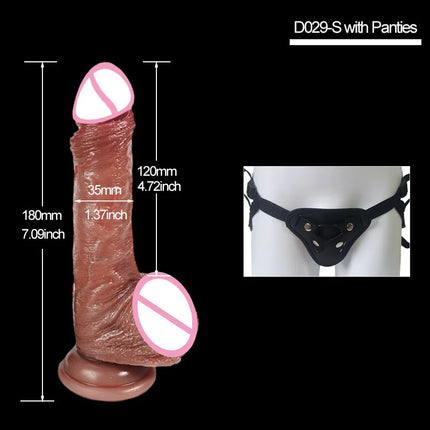 Realistic Sliding Foreskin Dildo for Women Testicles Penis Sexy Adult Strapon Dildos Masturbator Big Dick Anal Plug 18+ Sex Toys