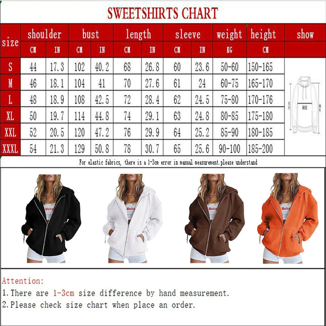 Women's Zipper Hoodie New Sweatshirt Casual Zipper Style Top Women Hooded Jacket Sweatshirt Casual Drawstring Hoodie With Pocket