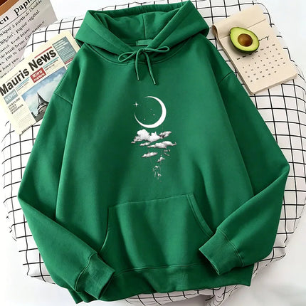 Fashion Moon Harajuku Print Hoodies Spring Autumn Winter Casual Hoodies Sweatshirts Men Women Tops Vintage Hoodie Sweatshirt