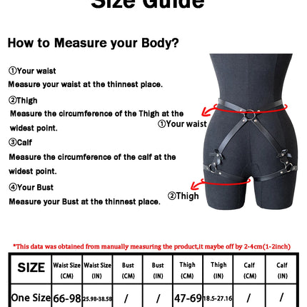 Women Sexy Garter Belt PU Leather Harness Lingerie Body Stockings Leg Harness Belt Rave Sword Belts Goth Bodysuit