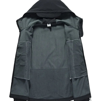 Military Shark Skin Soft Shell Jackets Men Tactical Windproof Waterproof Jacket Men Army Combat Jackets Mens Hooded Bomber Coats