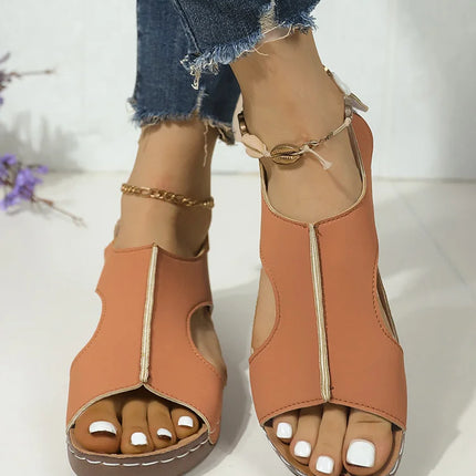Heels Women's Sandals Wedges Shoes For Woman Summer Sandals Wedge Heel Sandalias De Mujer Low Platform Summer Shoes Heeled Women