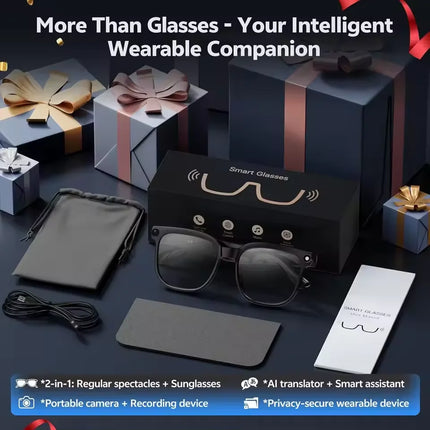 Smart AI Glasses 1080P HD Camera Video Recorder Bluetooth 5.4 Wireless Audio Headphones IP65 Waterproof Sport Men Women Eyewear