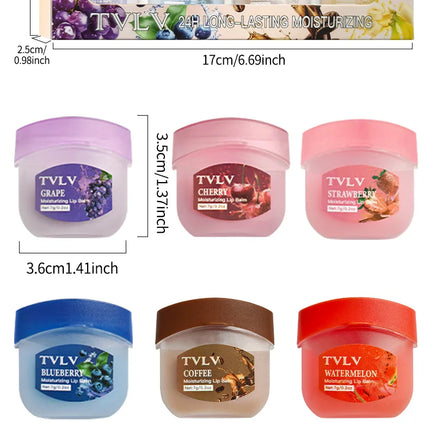 8 Fruit Lip Balm Set with Spoon Lip Care Autumn and Winter Moisturizing Lip Mask Set