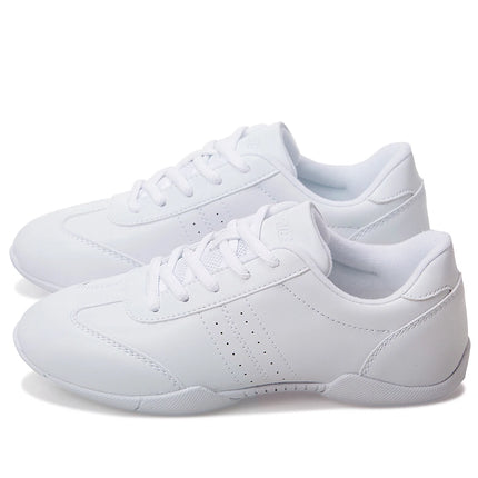 BAXINIER Youth Girls White Cheerleading Dancing Shoes Athletic Training Tennis Walking Lightweight Competition Cheer Sneakers