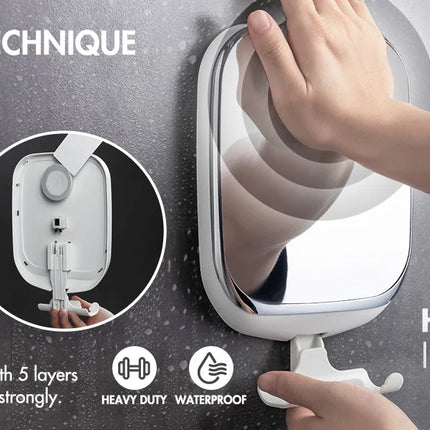 TAILI Shower Fogless Makeup Mirror With Holder Suction Cup Shower Shave Round Acrylic Mirrors Bathroom Mirrors Washroom