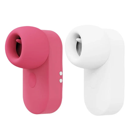 2-in-1 Mini Sucker White Licking and Sucking Mini Vibrator Earphone Shape Sex Toy for Her Pleasure Woman Nipple Clitoral 18+