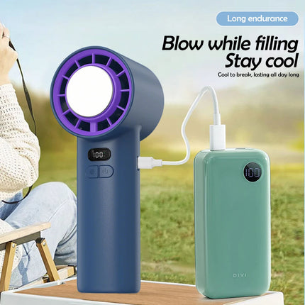 Handheld Air Cooling Mini Turbo Jet Fan 100 Speeds Wind Rechargeable Protable Ice Compress Fans for Outdoor High Speed Cooling