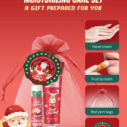 Christmas gift set distribution 120PCS/box in bulk, lip balm in bulk, hand cream in bulk, Christmas cards, gift gauze bags
