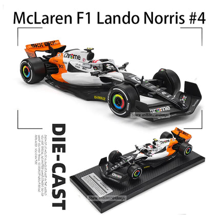 CCA MSZ 1:24 White Monaco version McLaren F1 2023 MCL60 4# Lando Norris 81# Oscar Piastri alloy car model toy series collection