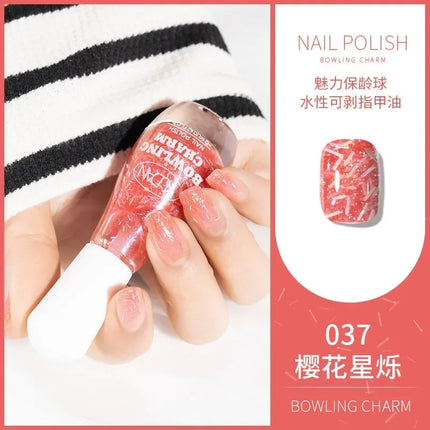 2025 Summer Solid Colored Nail Polish Tangerine Glitter Nails Art Water-Based Peel Off Nail Polish No Need Lamp Manicure Varnish