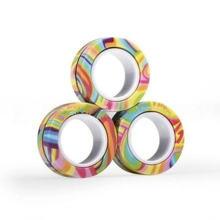 Magnetic Rings Fidget Toy Set Adult Fidget Magnets Spinner Rings Fidget Pack Great Gift for Adults Teens Kids (3PCS)