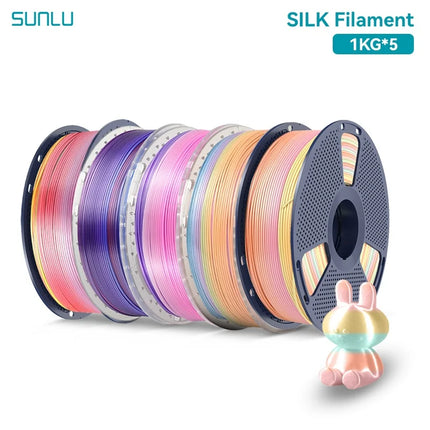 SUNLU 5KG 3D Printer Shiny Silk PLA Filament 1.75mm 1000g 3D Printer Neatly Wound 3D Filament for 3D Printer& 3D Pen