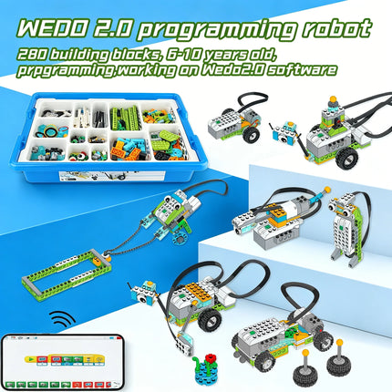 Educational WeDo 2.0 Core Set Building Blocks with Scratch 3.0 Programming Electrics Robotics STEAM DIY Toys Gift for Kids