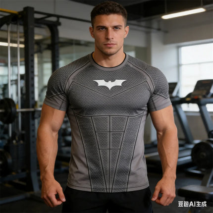 Men Muscle Skinny Fit 3D Printed Athletic T-Shirt Quick-Dry Gym Workout / T-Shirt Homme Muscle Ajusté Imprimé 3D Gym Séchage Rapide