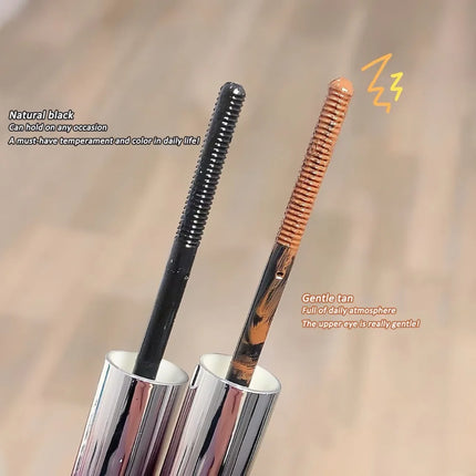 Metal Iron Mascara Silk Fiber Ultra-Fine Brush Black Brown Waterproof Lasting Curling Fast Dry Eyelash Extensions Eyes Makeup